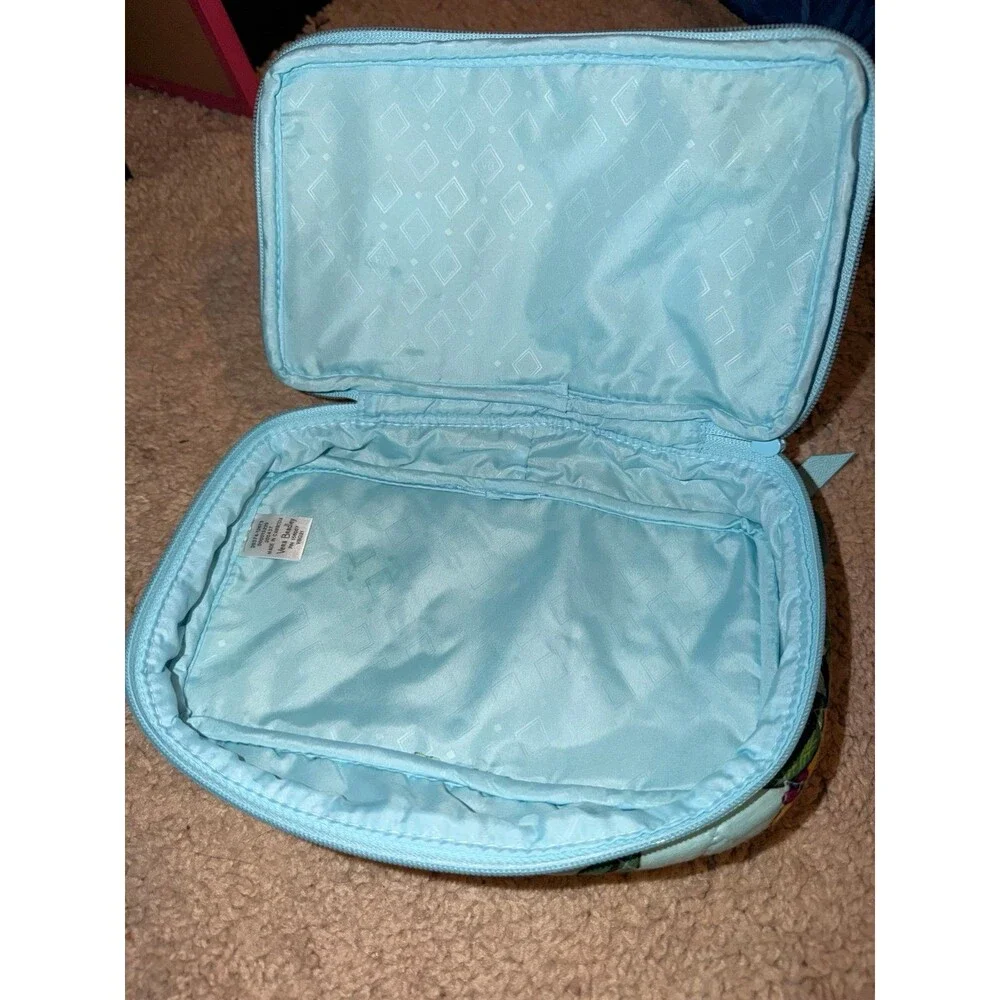 Vera Bradley Quilted Lemon Print Cosmetic Case in Light Blue